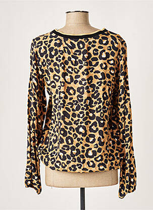 Blouse col rond manches longues beige JUST WHITE femme