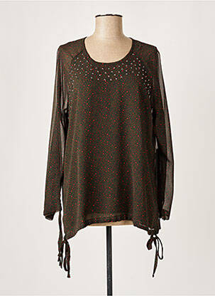 Blouse légère et transparente manches longues vert EVA KAYAN femme