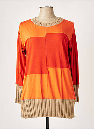 Top stretch manches longues orange MALOKA femme