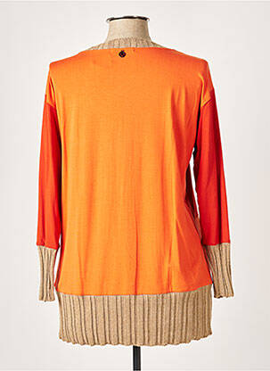 Top stretch manches longues orange MALOKA femme