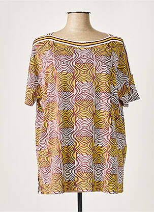 Top stretch manches courtes jaune MARIA BELLENTANI femme