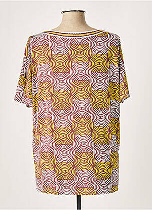 Top stretch manches courtes jaune MARIA BELLENTANI femme