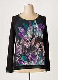 Top tissage jersey manches longues noir SIDECAR femme