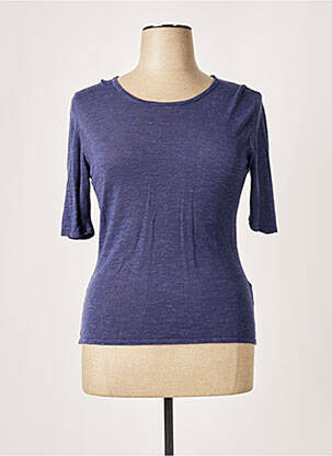 T-shirt stretch manches courtes bleu POLES femme