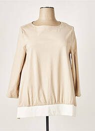 Top tissage jersey manches longues beige CRISTINA BARROS femme