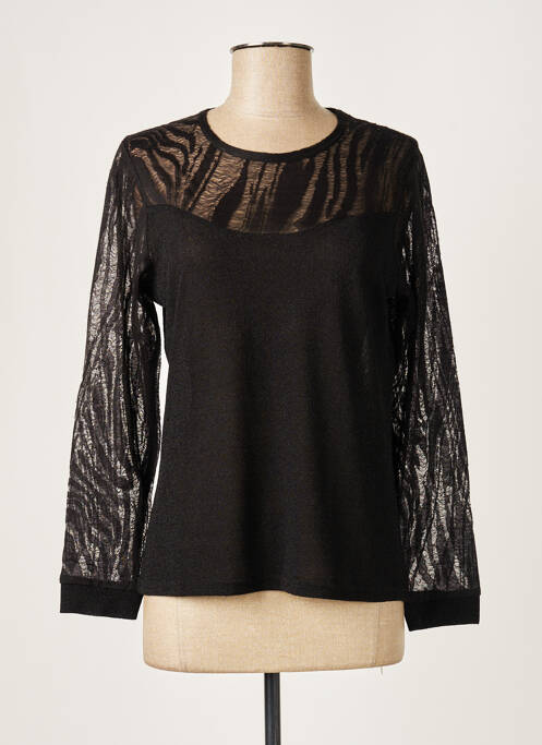 Top stretch manches longues noir BRIGITTE SAGET femme