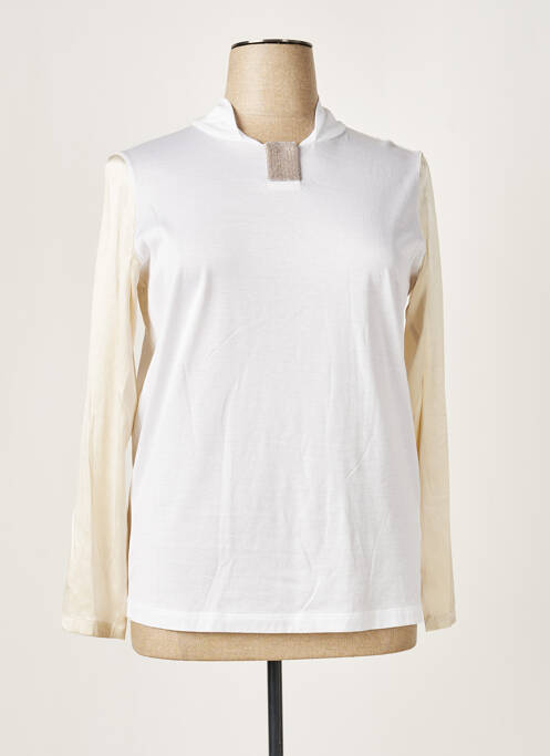 Top col rond manches longues blanc FABIANA FILIPPI femme