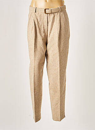 Pantalon droit taille à pinces taille haute beige MAGIC SIMPLICITY femme