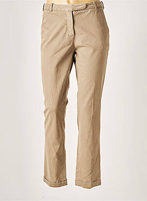Pantalon chino taille à pinces taille haute marron QCQC femme