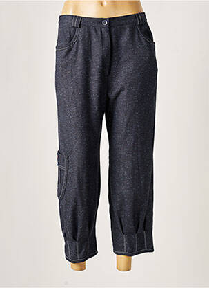 Pantalon large tissage crêpe taille haute bleu BRIGITTE SAGET femme