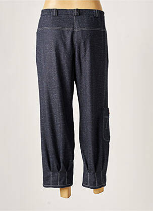 Pantalon large tissage crêpe taille haute bleu BRIGITTE SAGET femme