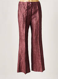 Pantalon large taille à pinces taille haute rouge CLAUDE BAUER femme