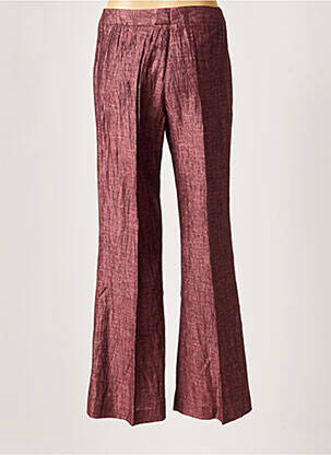 Pantalon large taille à pinces taille haute rouge CLAUDE BAUER femme