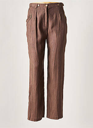Pantalon droit taille haute taille haute marron CHRISTINE LAURE femme