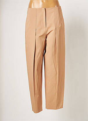 Pantalon droit taille à pinces taille haute beige JIL SANDER femme