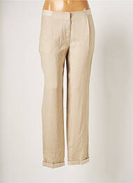 Pantalon droit tissage crêpe taille normale beige FABIANA FILIPPI femme