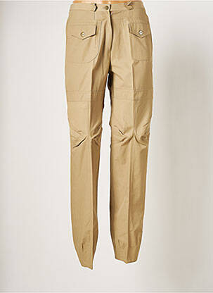Pantalon droit tissage popeline taille haute beige ALTINA femme