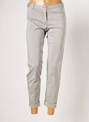 Pantalon slim tissage popeline taille normale gris FABIANA FILIPPI femme