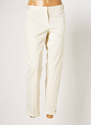 Pantalon slim tissage popeline taille normale beige FABIANA FILIPPI femme