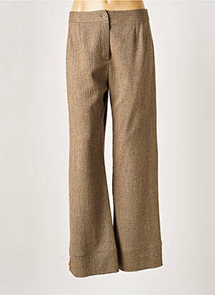 Pantalon large marron BRIGITTE SAGET pour femme