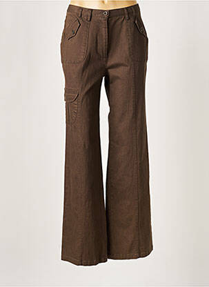 Pantalon large marron DANIEL AMAURY pour femme