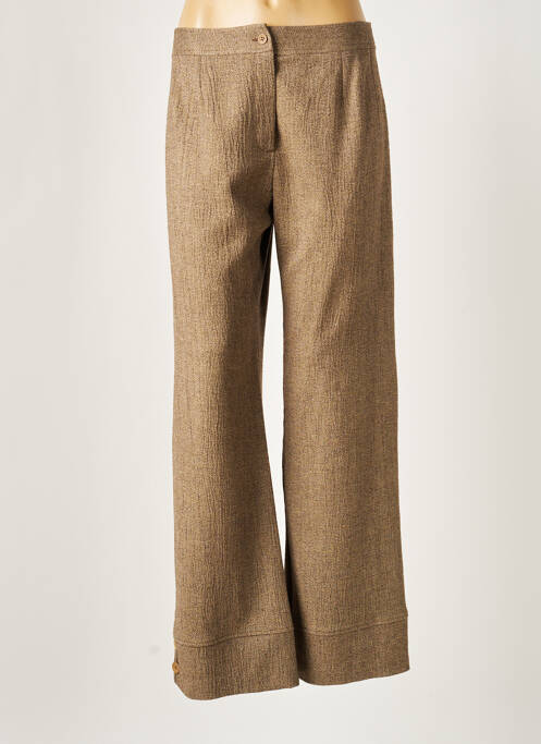 Pantalon large marron BRIGITTE SAGET pour femme
