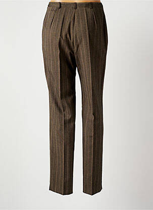 Pantalon chino fermeture zippée sous rabat boutonné taille normale marron CLAUDE BAUER femme
