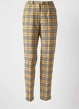 Pantalon chino fermeture zippée sous rabat boutonné taille normale beige CLAUDE BAUER femme