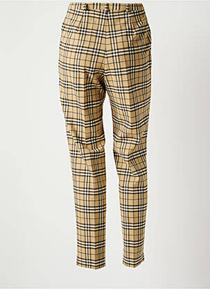 Pantalon chino fermeture zippée sous rabat boutonné taille normale beige CLAUDE BAUER femme