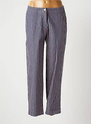 Pantalon chino fermeture zippée sous rabat boutonné taille normale bleu INES DE LA FRESSANGE femme