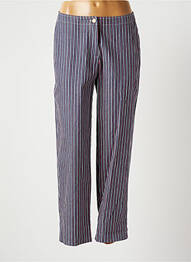 Pantalon chino fermeture zippée sous rabat boutonné taille normale bleu INES DE LA FRESSANGE femme