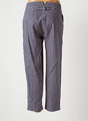 Pantalon chino fermeture zippée sous rabat boutonné taille normale bleu INES DE LA FRESSANGE femme