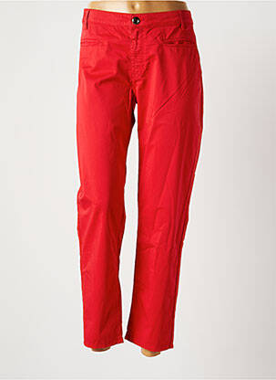 Pantalon 7/8 stretch taille normale rouge MENSI COLLEZIONE femme