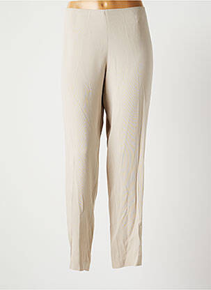 Pantalon droit tissage crêpe taille normale beige ANTONELLI FIRENZE femme