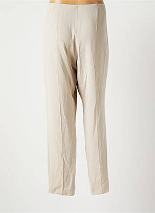 Pantalon droit tissage crêpe taille normale beige ANTONELLI FIRENZE femme
