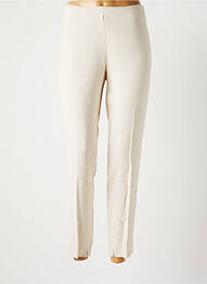 Pantalon droit tissage crêpe taille normale beige ANTONELLI FIRENZE femme