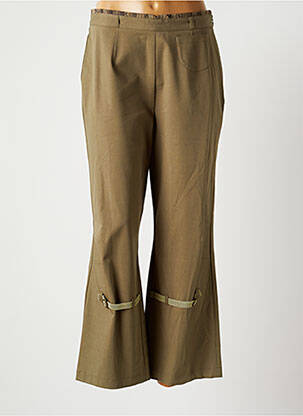 Pantalon 7/8 stretch taille normale vert CARNET DE BORD femme