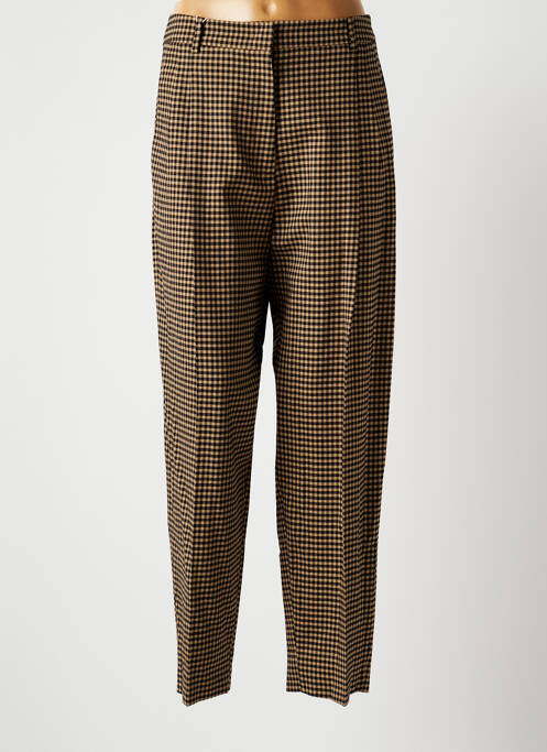Pantalon chino fermeture zippée sous rabat avec crochet taille normale beige ALBERTO BIANI femme
