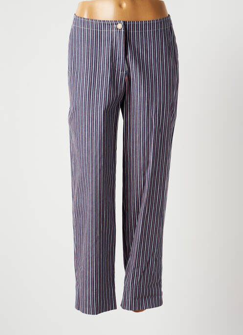 Pantalon chino fermeture zippée sous rabat boutonné taille normale bleu INES DE LA FRESSANGE femme