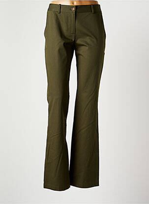 Pantalon chino tissage popeline taille haute vert INES DE LA FRESSANGE femme