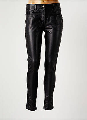 Pantalon slim taille haute taille haute noir MENSI COLLEZIONE femme