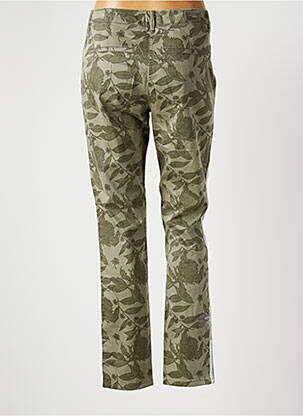 Pantalon chino broderie galons latéraux taille haute vert ATELIER GARDEUR femme