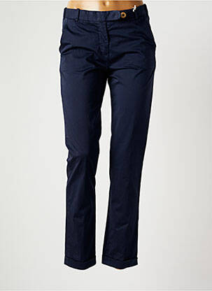 Pantalon chino tissage popeline taille normale bleu MDP femme