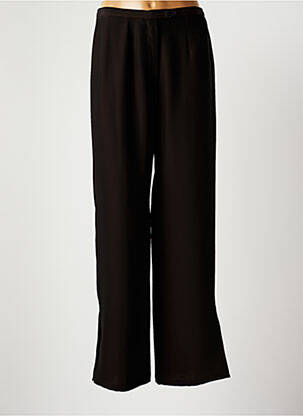 Pantalon large tissage crêpe taille haute marron CLAUDE BAUER femme