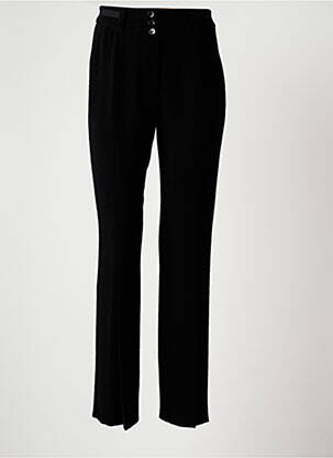 Pantalon large tissage crêpe taille haute noir CHRISTINE LAURE femme