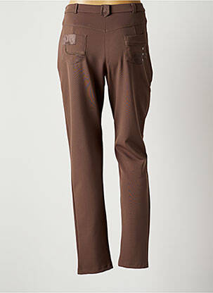 Pantalon slim stretch taille normale marron CHRISTINE LAURE femme