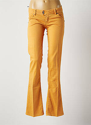 Pantalon large fermeture zippée sous rabat boutonné taille basse orange RA-RE femme