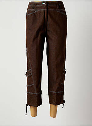 Pantacourt stretch taille normale marron CHRISTINE LAURE femme