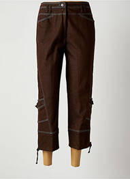 Pantacourt stretch taille normale marron CHRISTINE LAURE femme