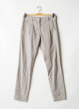 Pantalon 7/8 tissage popeline taille normale gris MDP femme